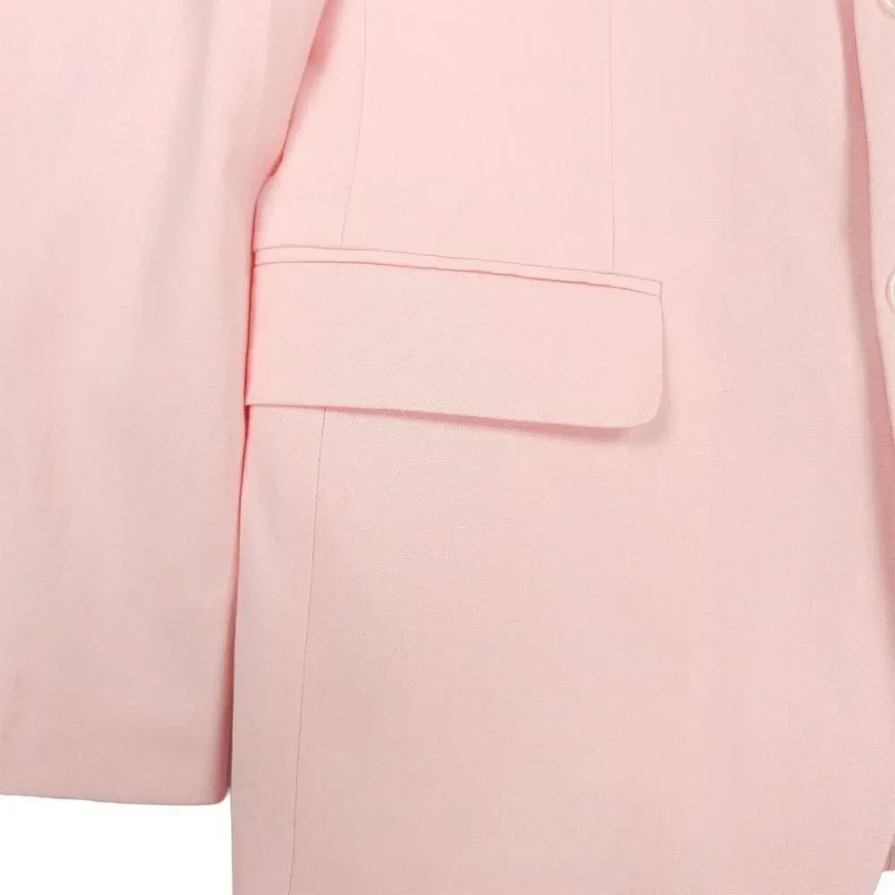 Tommy Hilfiger Mens Modern Fit Sport Coat 36S Pink Solid Linen Cotton Blend NWT